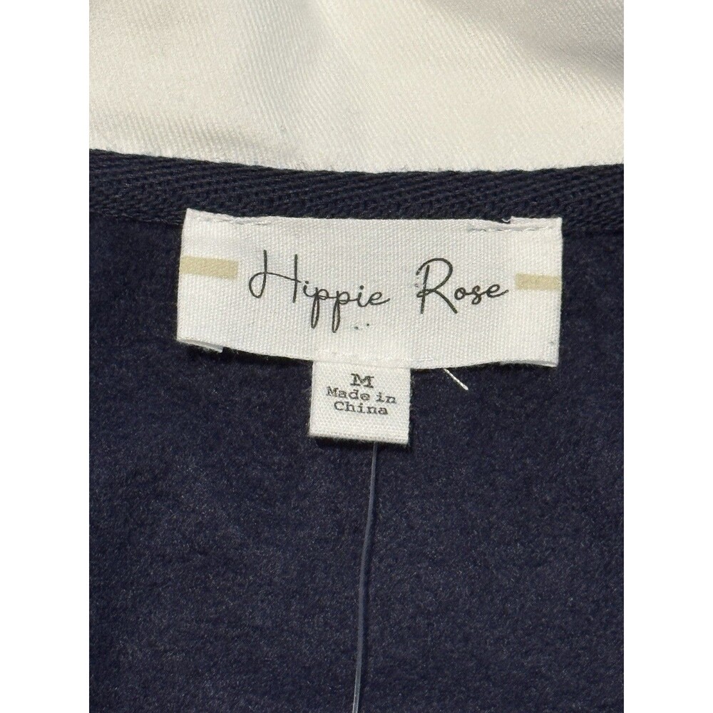 Hippie Rose Brooklyn Polo Shirt Womens M Blue Long Sleeve Cotton Blend NWT - Picture 9 of 14